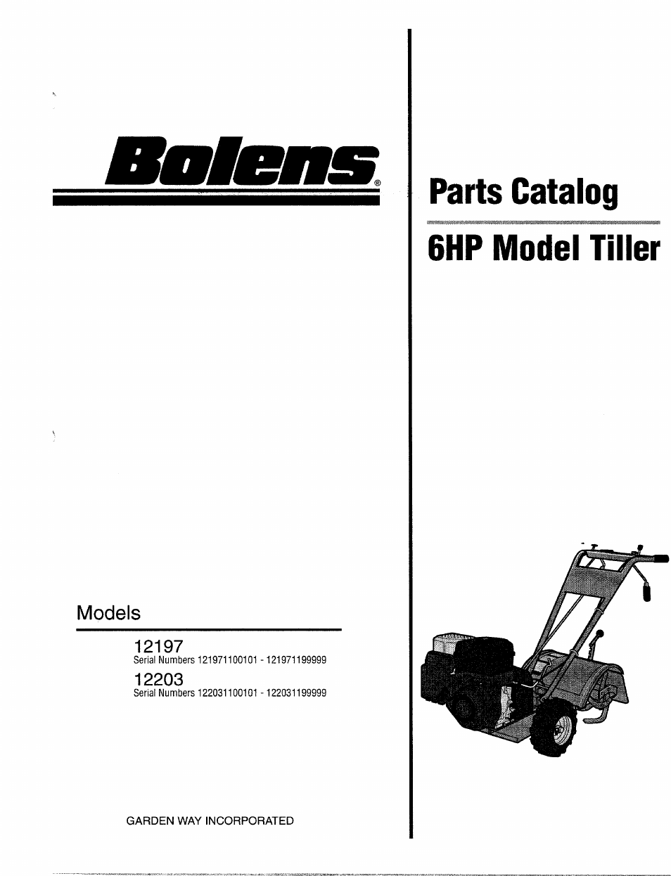 Bolens 12203 User Manual | 20 pages