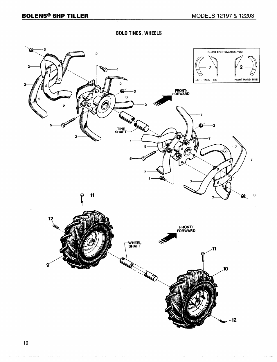 Bolens® 6hp tiller | Bolens 12203 User Manual | Page 10 / 20
