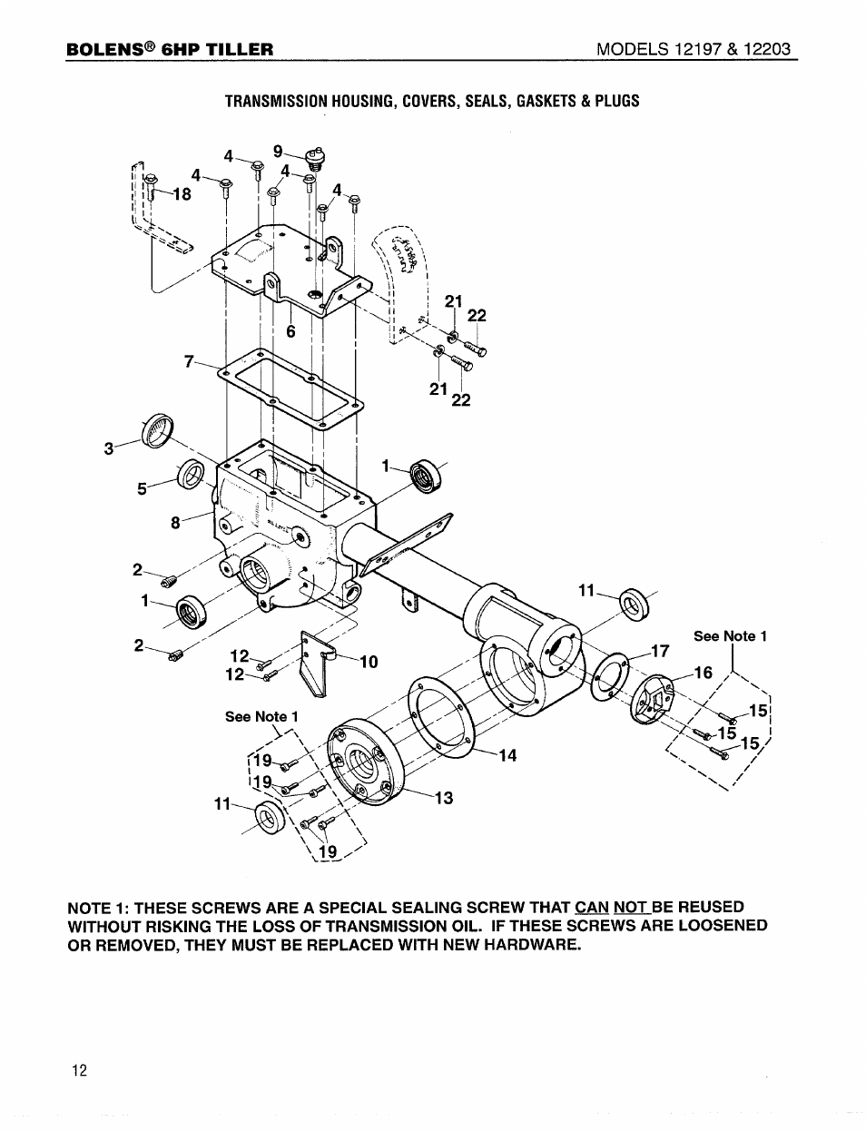 Bolens® 6hp tiller | Bolens 12203 User Manual | Page 12 / 20