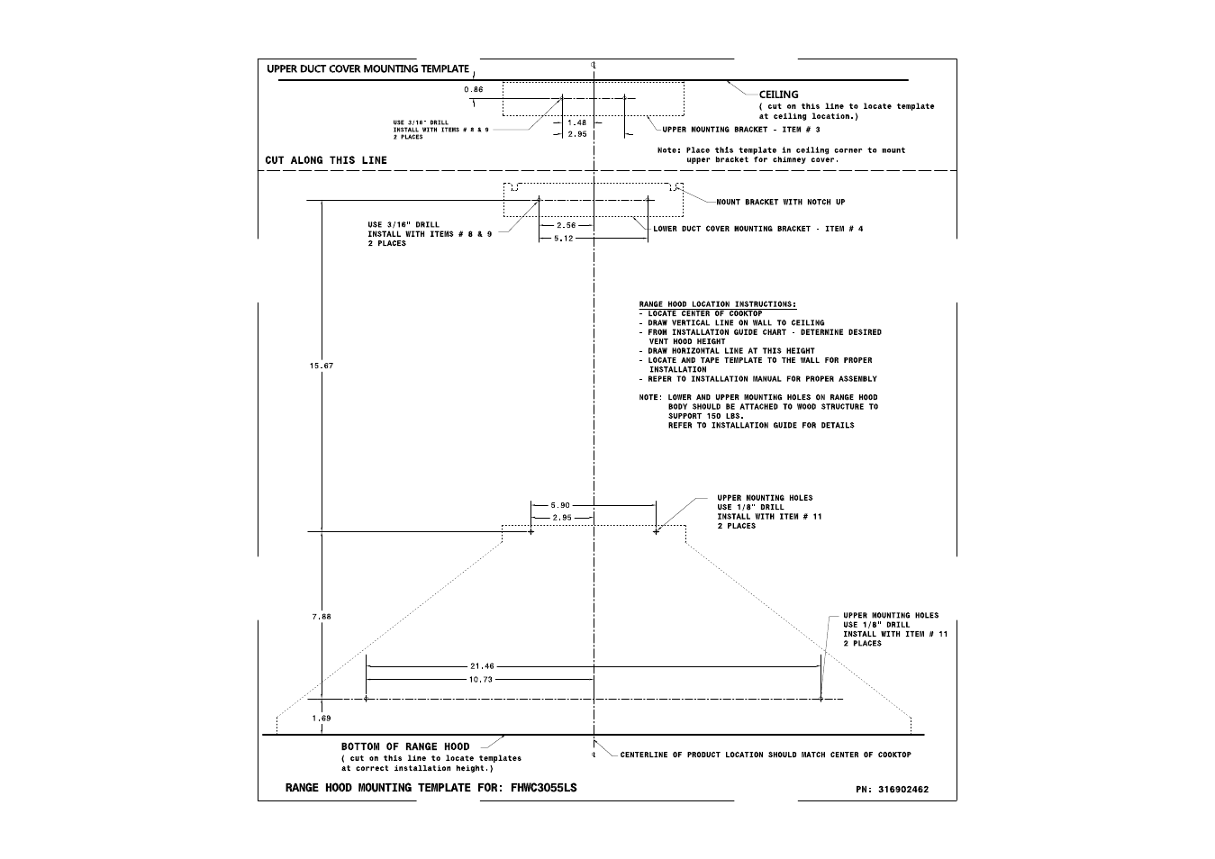 FRIGIDAIRE FHWC3055LS User Manual | 1 page