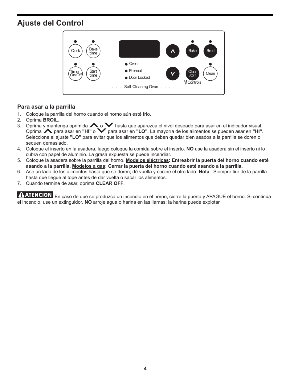 Ajuste del control | FRIGIDAIRE FEB24S5AB User Manual | Page 12 / 16