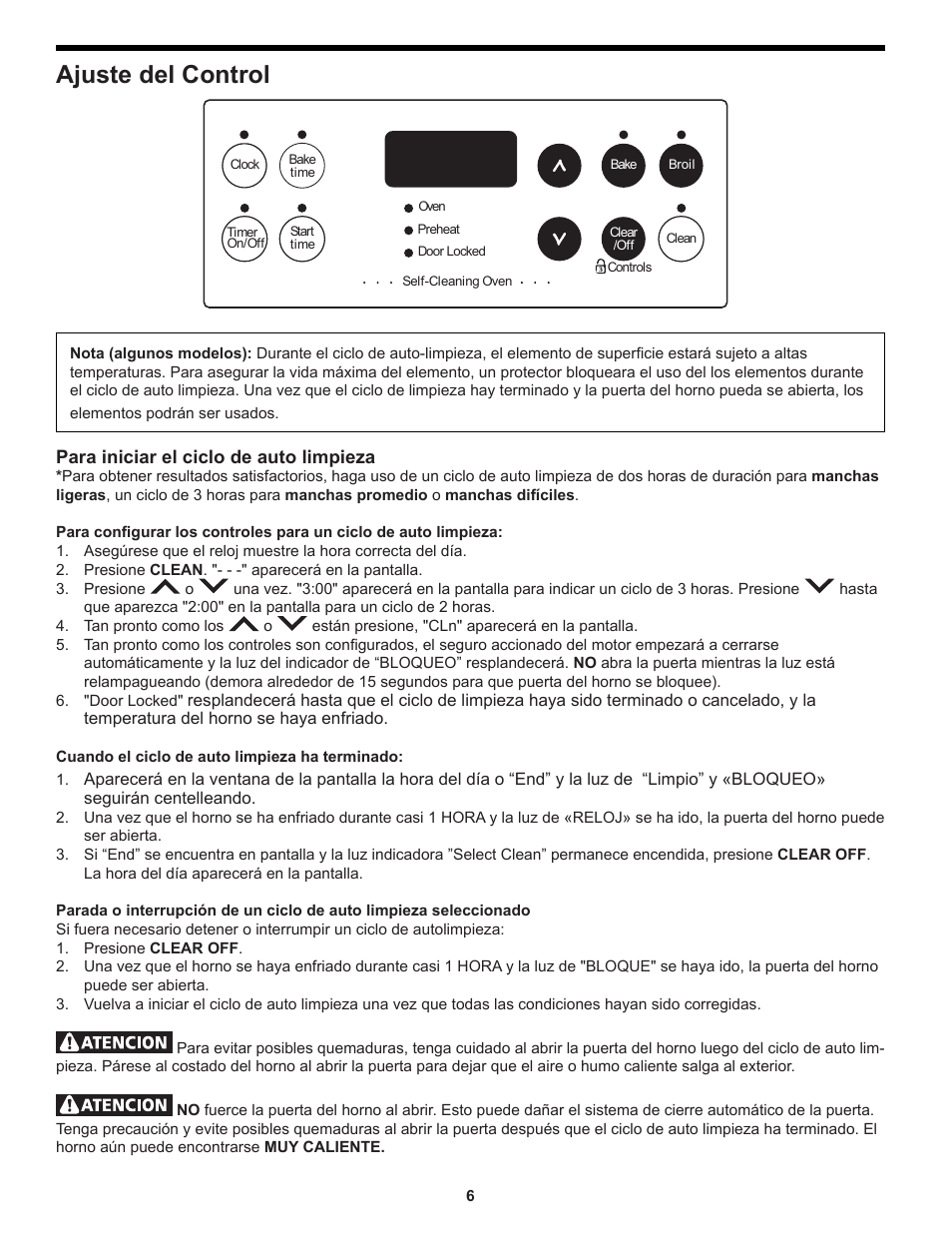 Ajuste del control | FRIGIDAIRE FEB24S5AB User Manual | Page 14 / 16