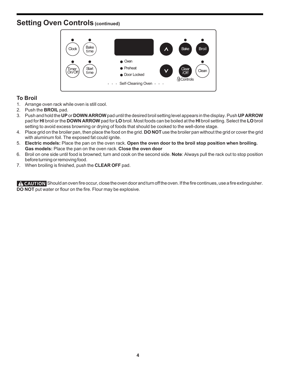 Setting oven controls | FRIGIDAIRE FEB24S5AB User Manual | Page 4 / 16