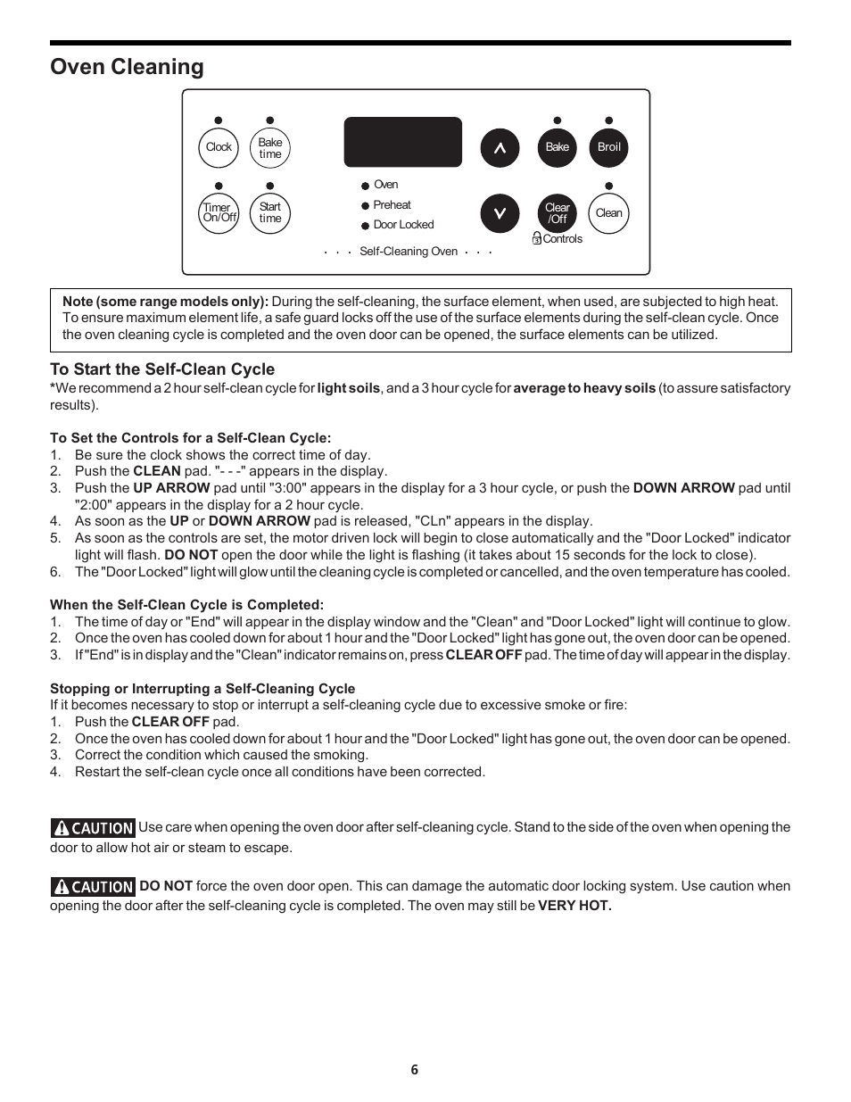 Oven cleaning | FRIGIDAIRE FEB24S5AB User Manual | Page 6 / 16