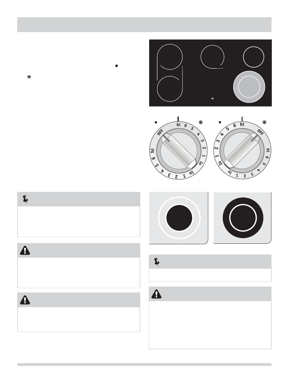 Setting surface controls, Caution | FRIGIDAIRE FPEF4085KF User Manual | Page 10 / 36
