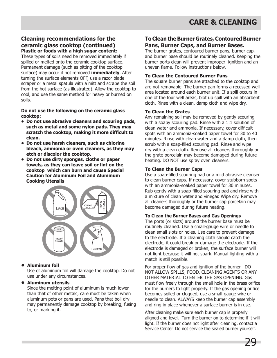 Care & cleaning | FRIGIDAIRE FPDF4085KF User Manual | Page 29 / 36