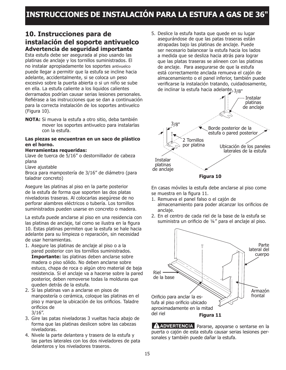 FRIGIDAIRE FPGF3685LS User Manual | Page 15 / 16