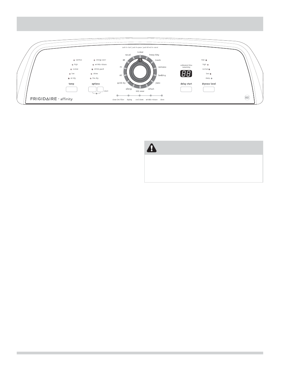 Operating instructions, Warning | FRIGIDAIRE FARE4044MW User Manual | Page 8 / 16