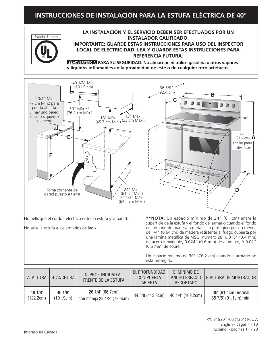 FRIGIDAIRE FPEF4085KF User Manual | Page 11 / 20