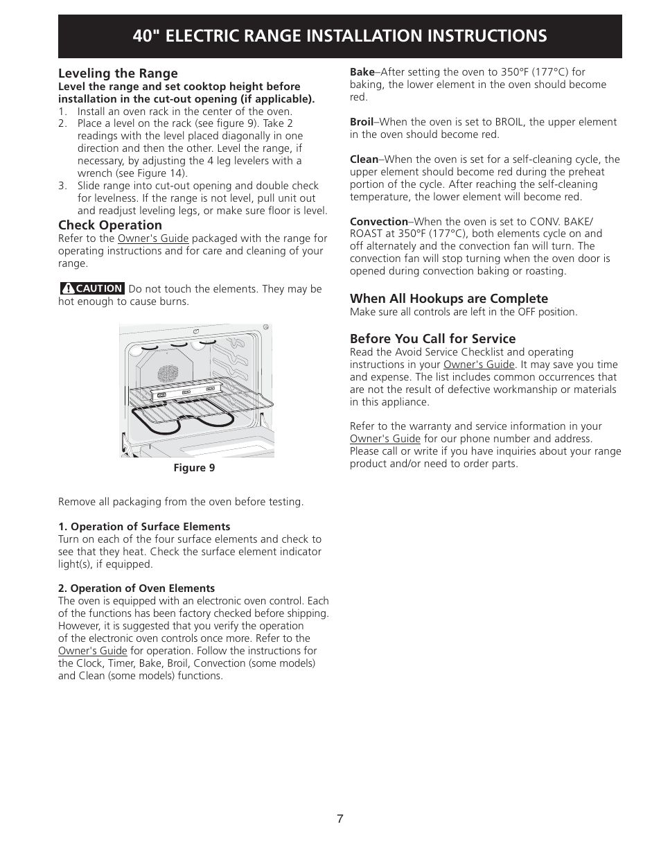 40" electric range installation instructions | FRIGIDAIRE FPEF4085KF User Manual | Page 7 / 20