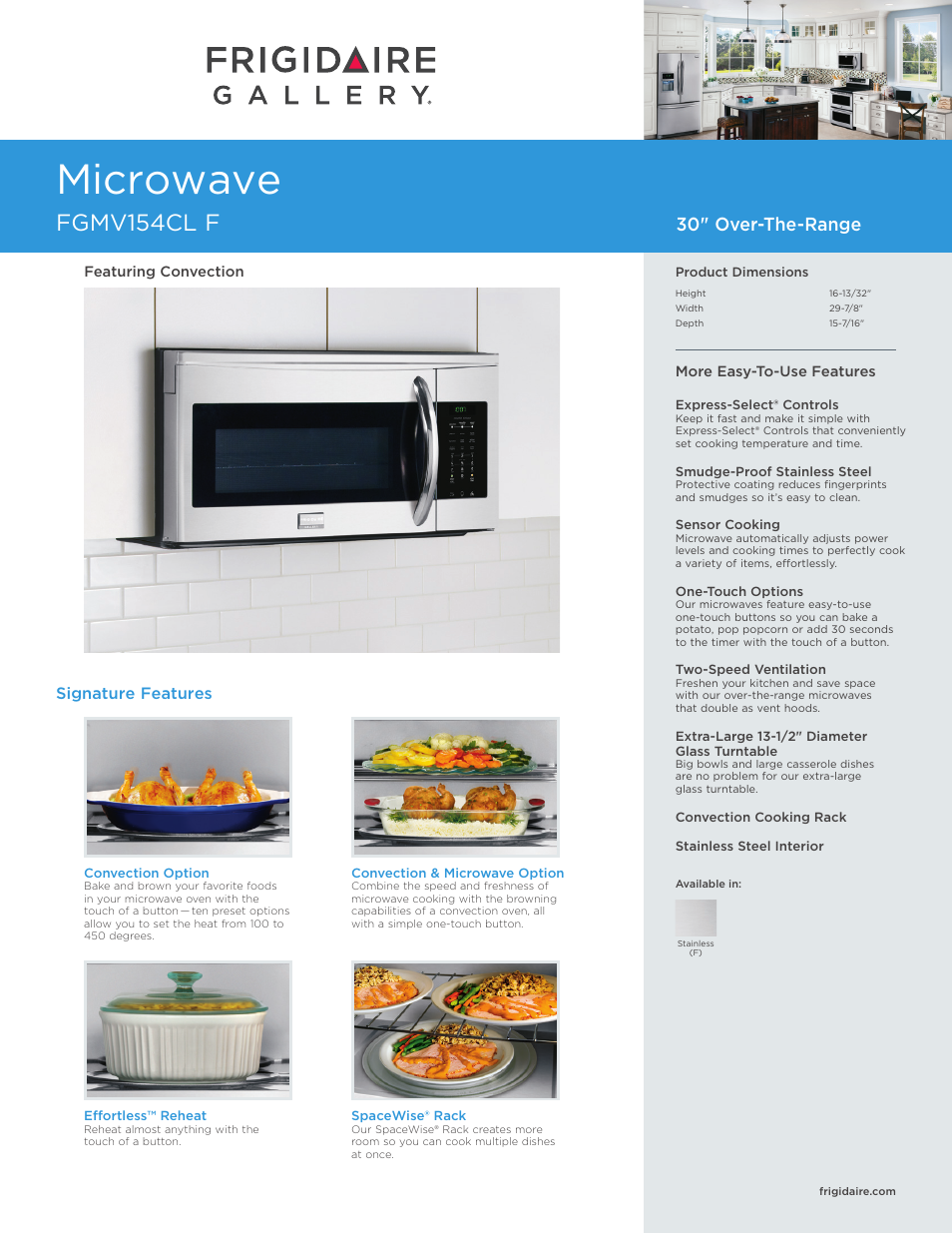 FRIGIDAIRE FGMV154CLF User Manual | 7 pages