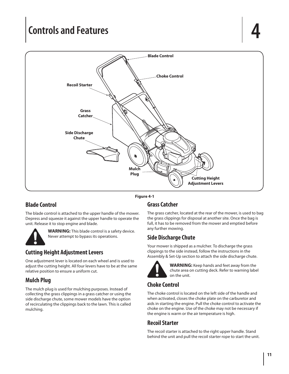 Controls and features | MTD Model 54K User Manual | Page 11 / 20