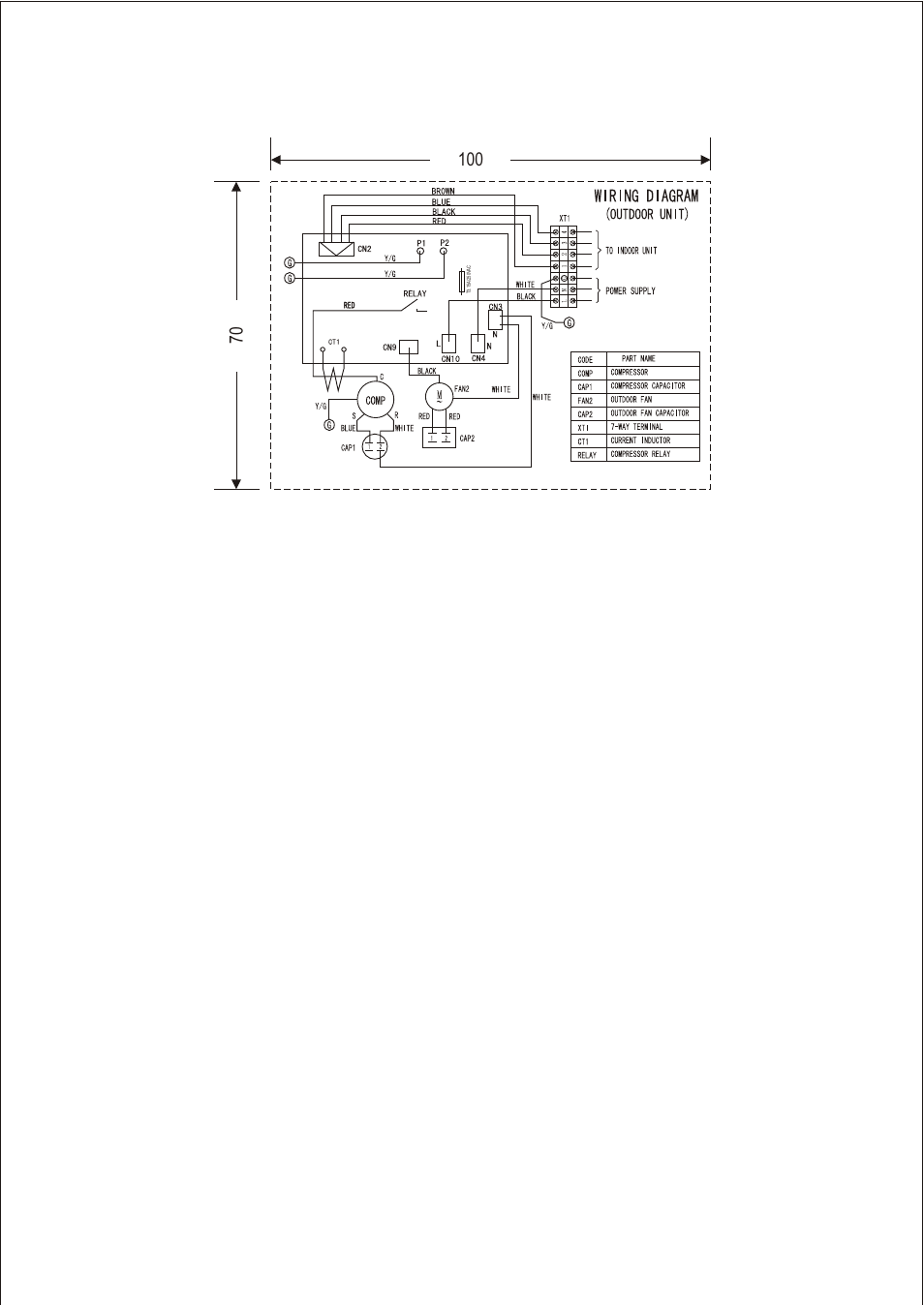 Wiring diagram, Outdoor unit) | FRIGIDAIRE FRS093LS1 User Manual | Page 2 / 2