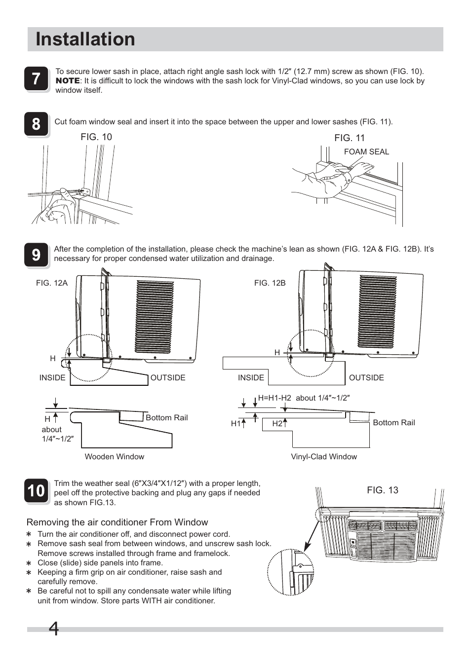 4installation | FRIGIDAIRE FRA065AT7 User Manual | Page 4 / 4