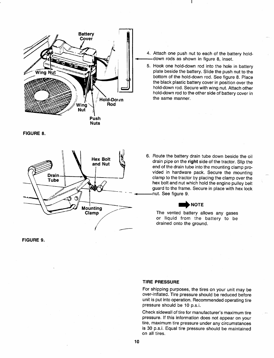 Note, Tire pressure | Bolens 138-784-401 User Manual | Page 10 / 36