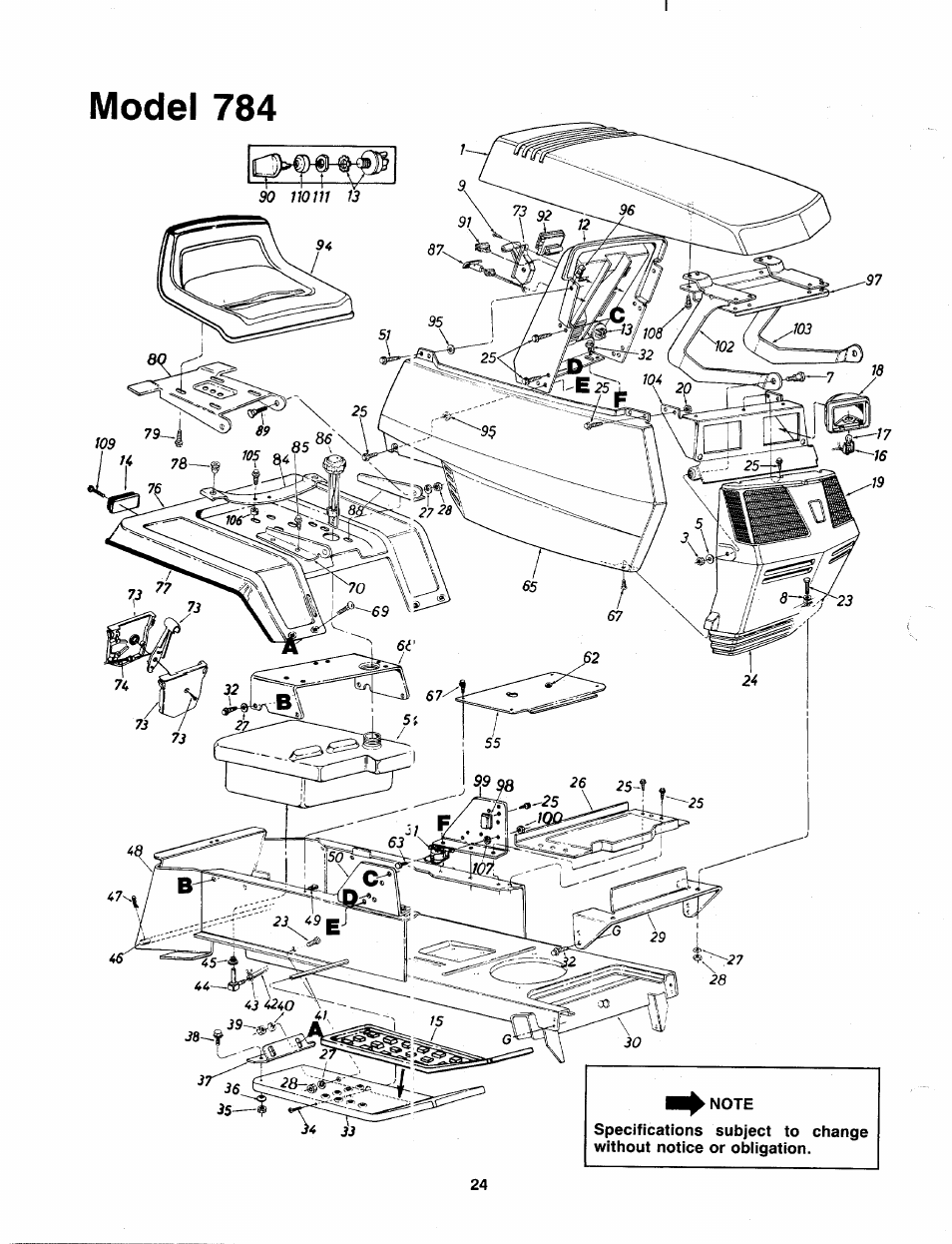 Model 784 | Bolens 138-784-401 User Manual | Page 24 / 36