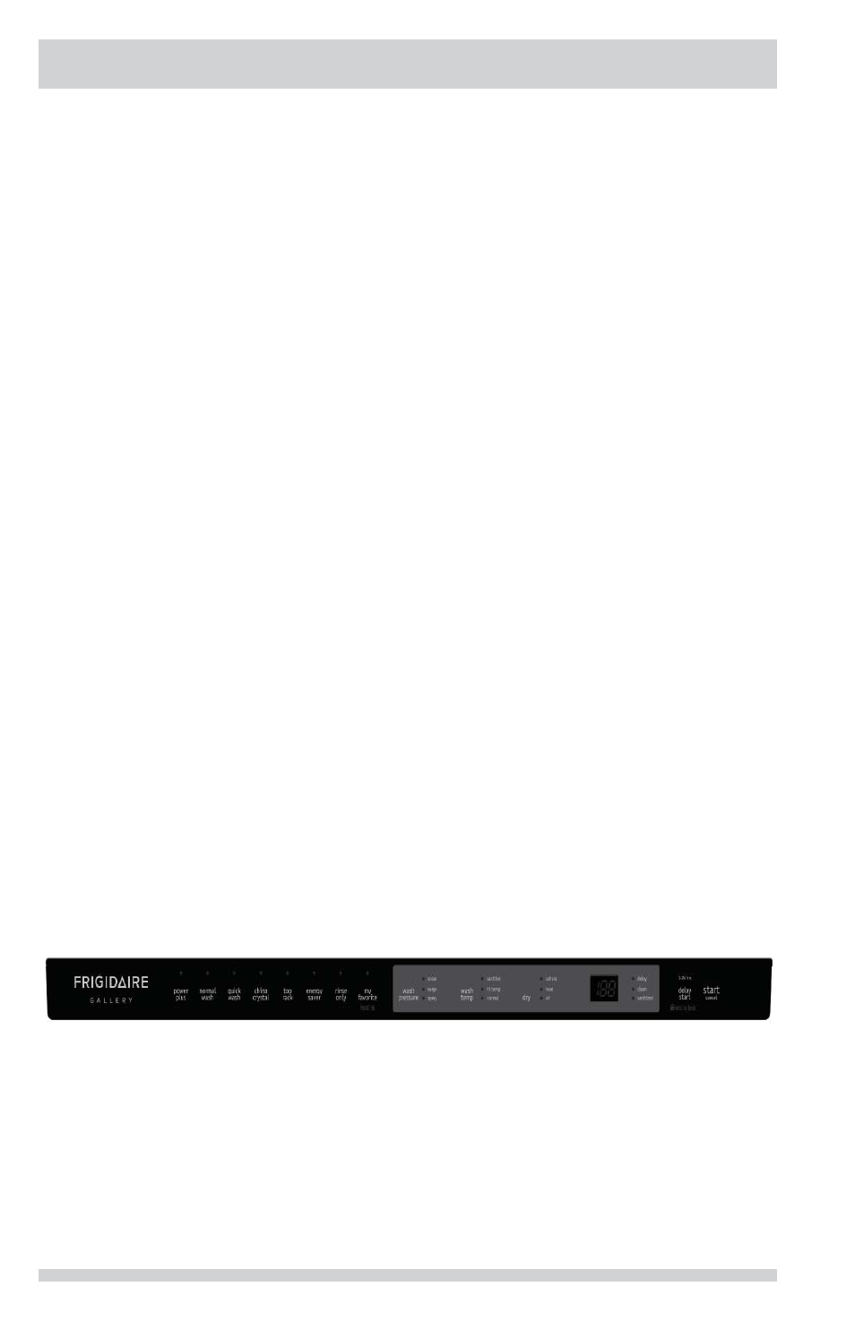 Operating instructions, Status indicator lights status window, Console lights overlay | FRIGIDAIRE FGID2466QB User Manual | Page 6 / 20