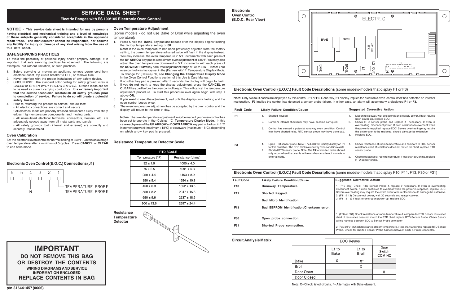 FRIGIDAIRE FFEF3011LW User Manual | 2 pages