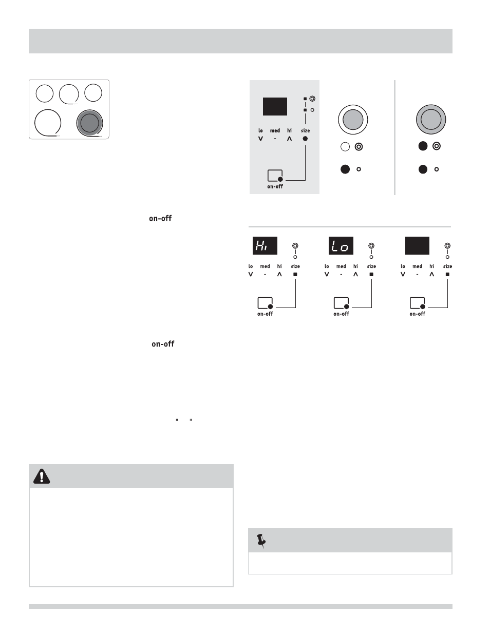 Setting surface controls, Caution | FRIGIDAIRE FGEF302TNF User Manual | Page 10 / 32