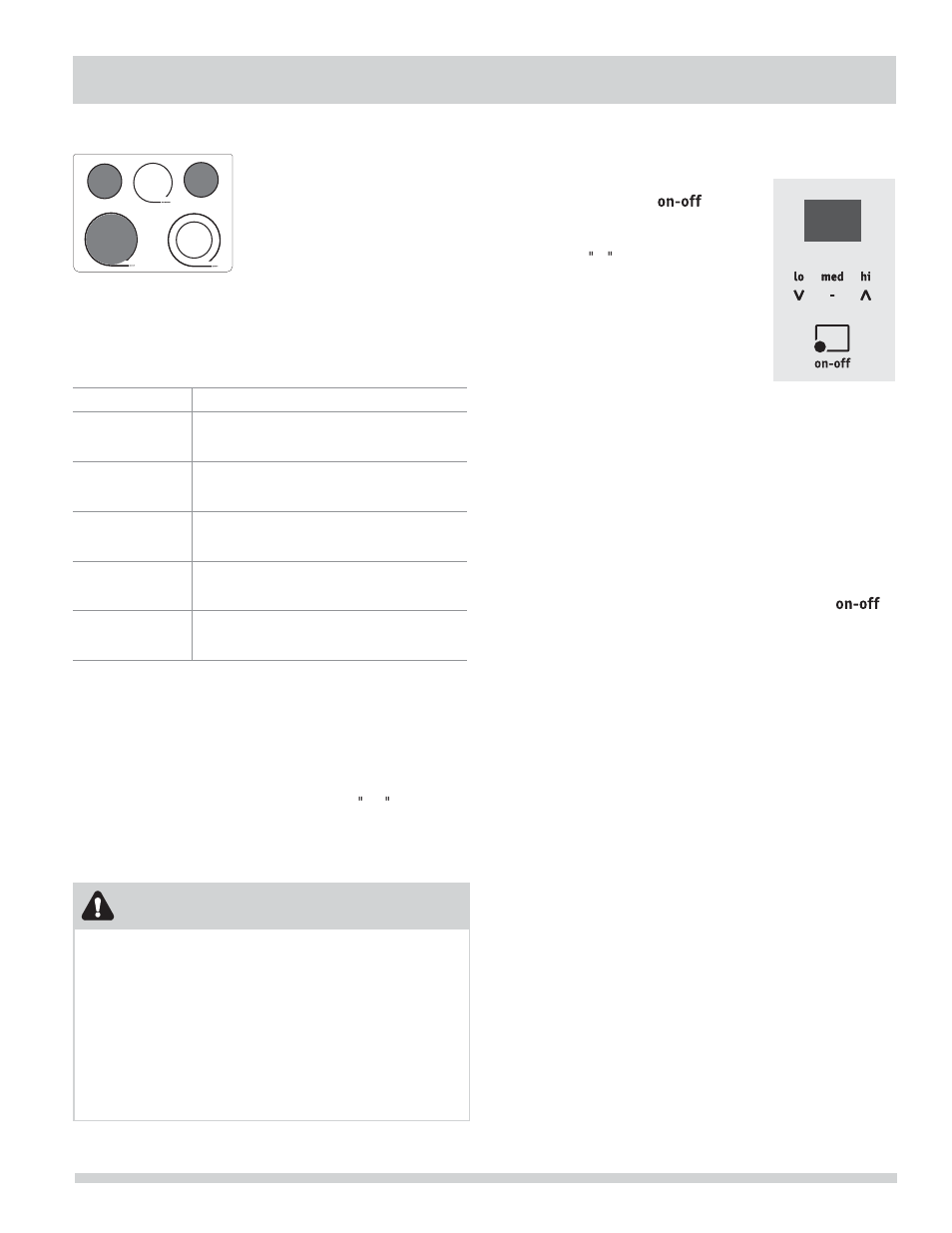 Setting surface controls, Caution | FRIGIDAIRE FGEF302TNF User Manual | Page 9 / 32