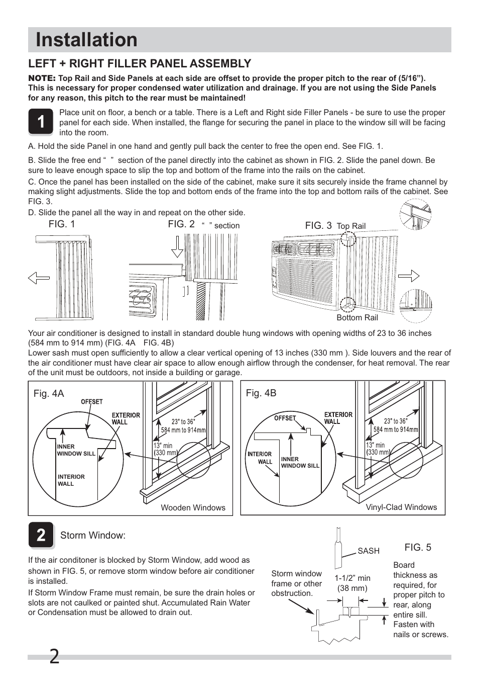 2installation, How to install, Left + right filler panel assembly | FRIGIDAIRE FFRA0522Q1 User Manual | Page 2 / 4