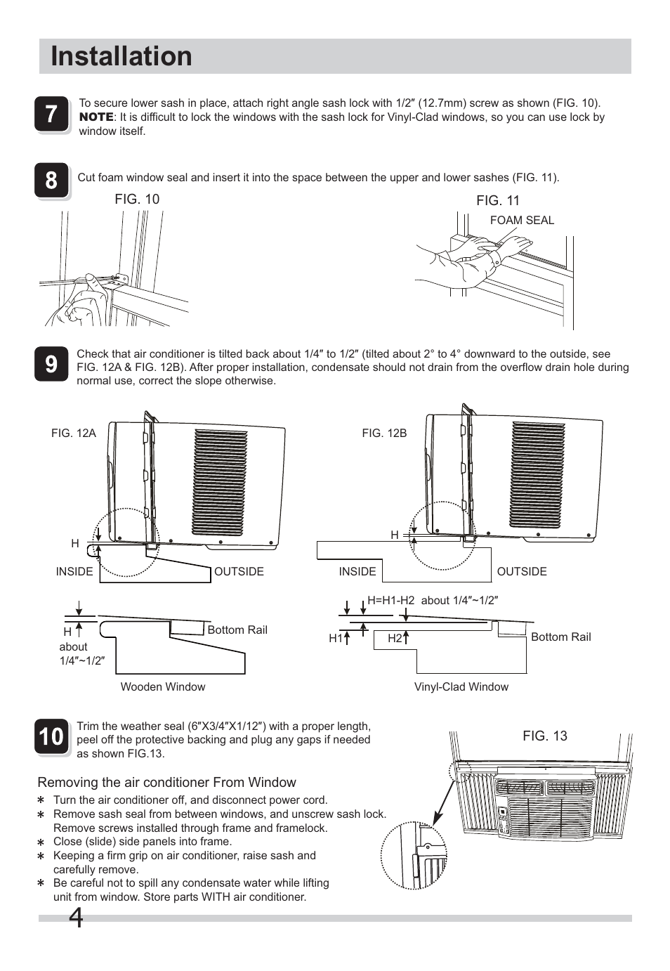 4installation | FRIGIDAIRE FFRA0522Q1 User Manual | Page 4 / 4