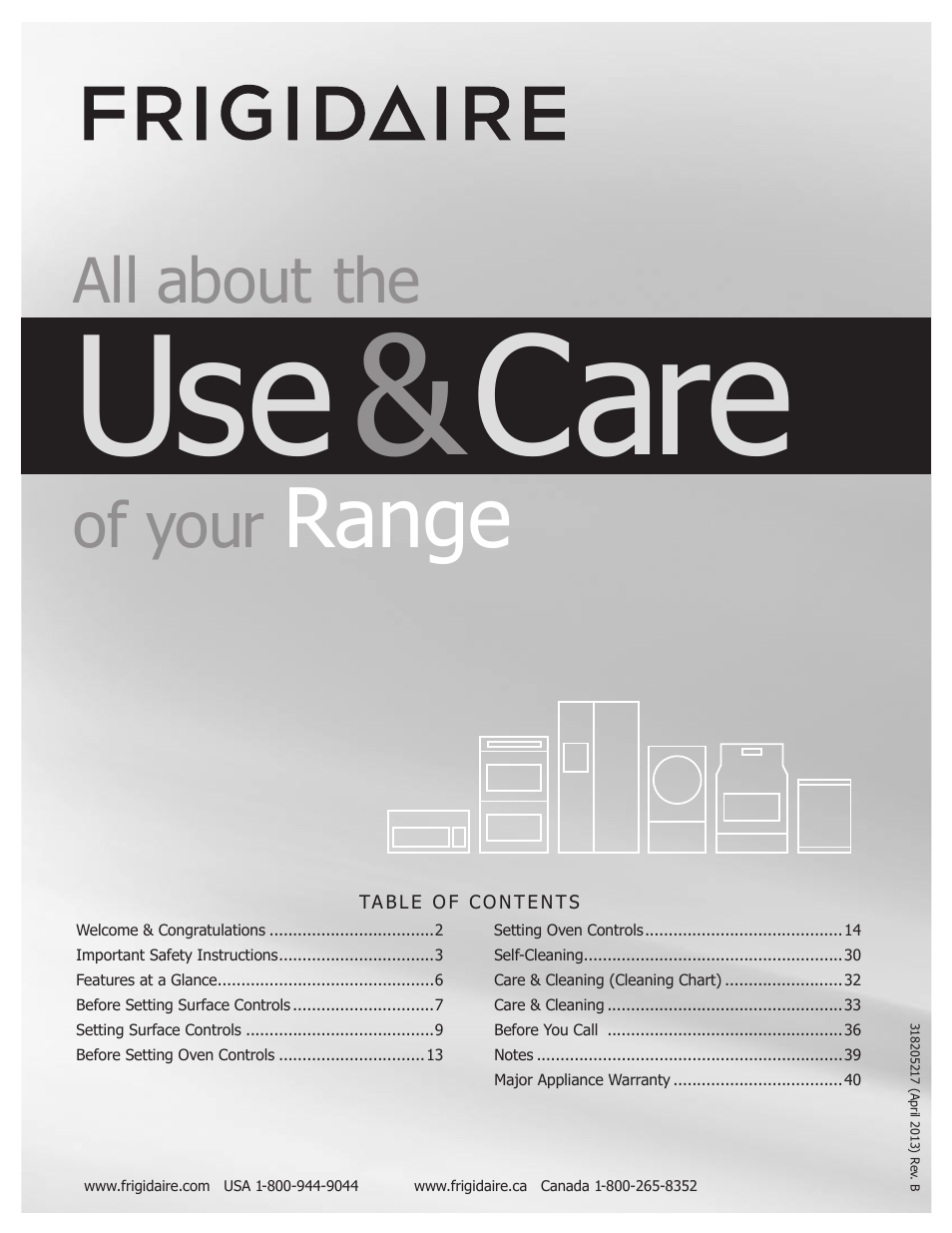 FRIGIDAIRE FGEF308TNF User Manual | 40 pages