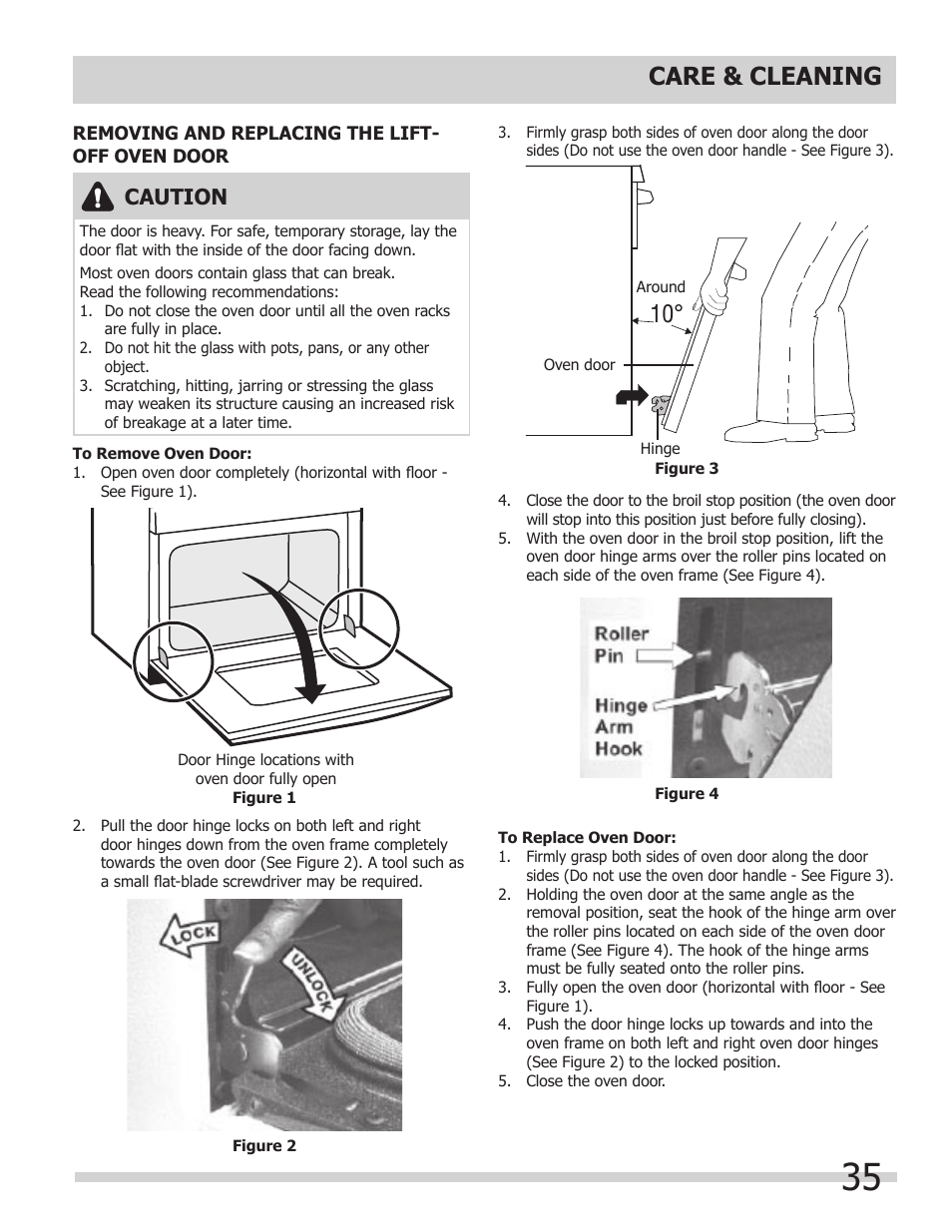 Care & cleaning, Caution | FRIGIDAIRE FGEF308TNF User Manual | Page 35 / 40