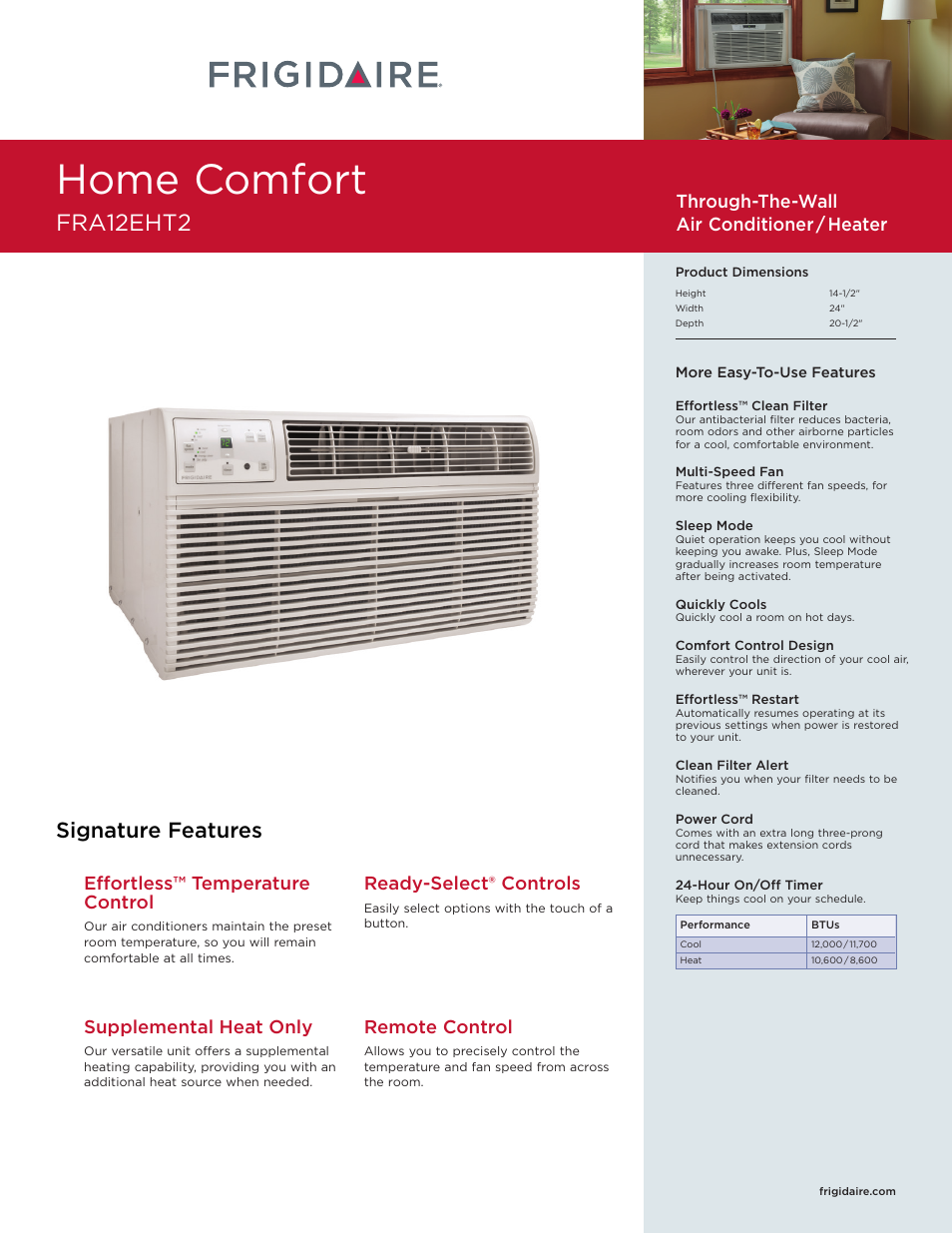 FRIGIDAIRE FRA12EHT2 User Manual | 3 pages