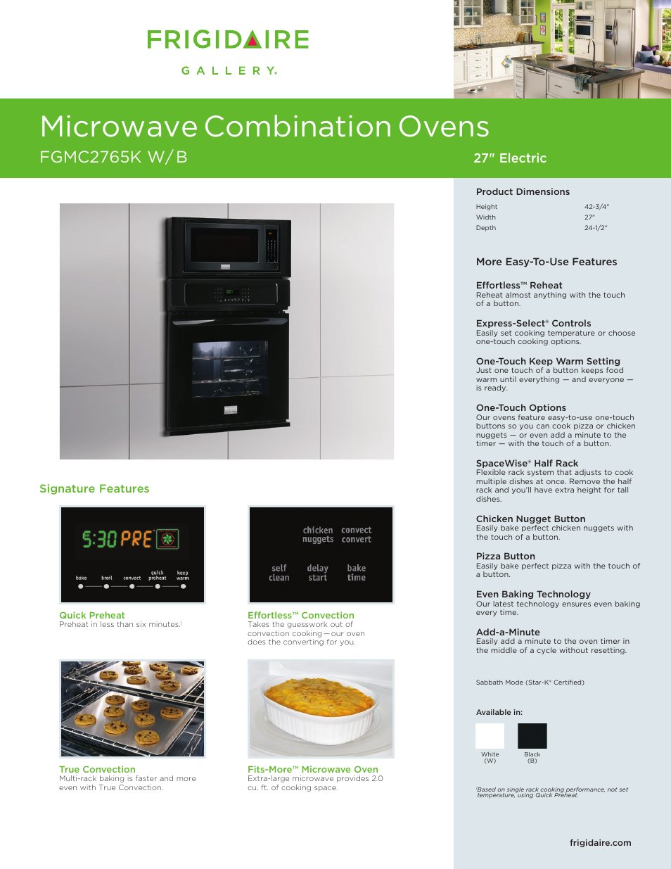 FRIGIDAIRE FGMC2765KB User Manual | 5 pages