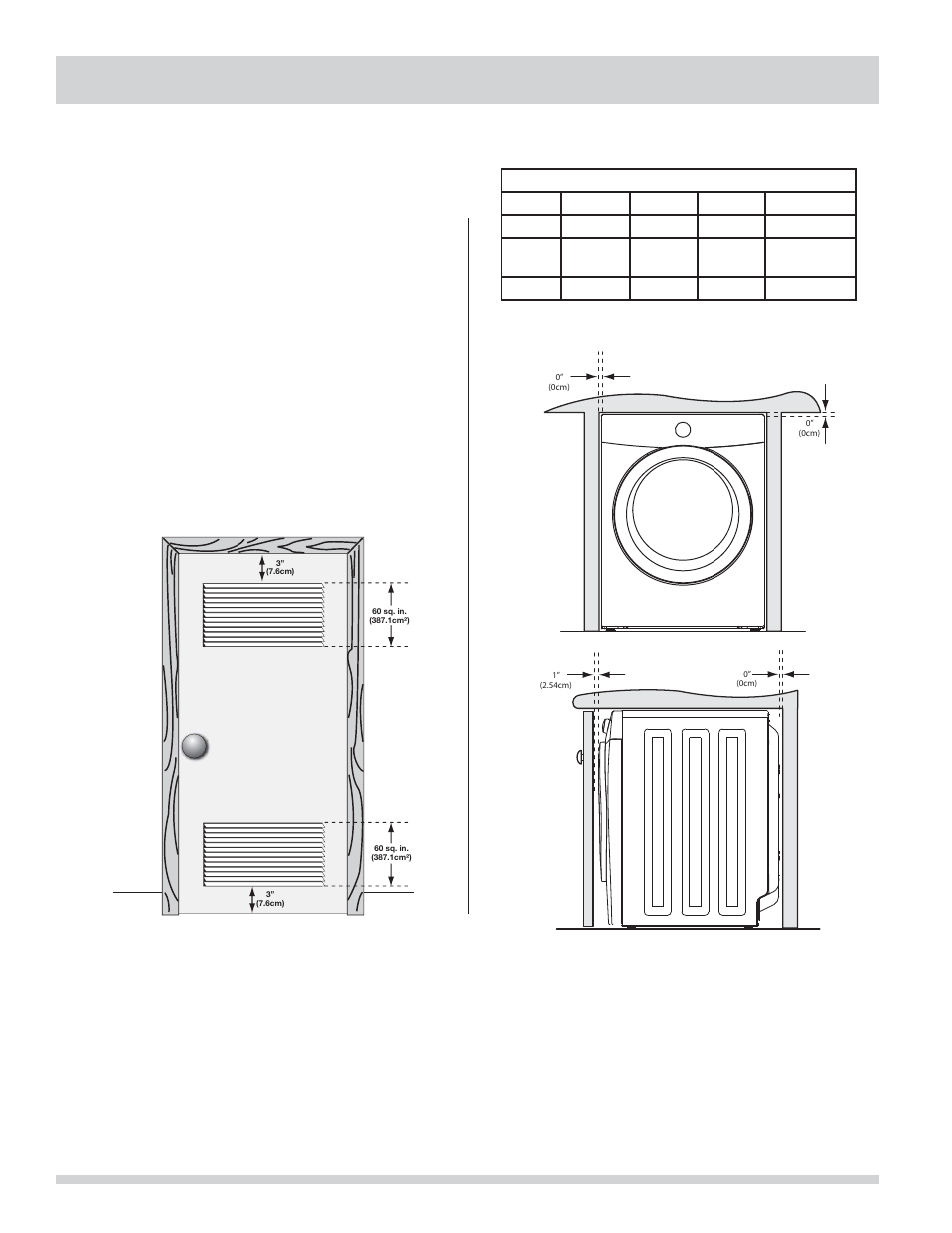 Installation requirements, Clearance requirements, continued, Installation in a recess or closet | FRIGIDAIRE FAQG7001LW User Manual | Page 10 / 68