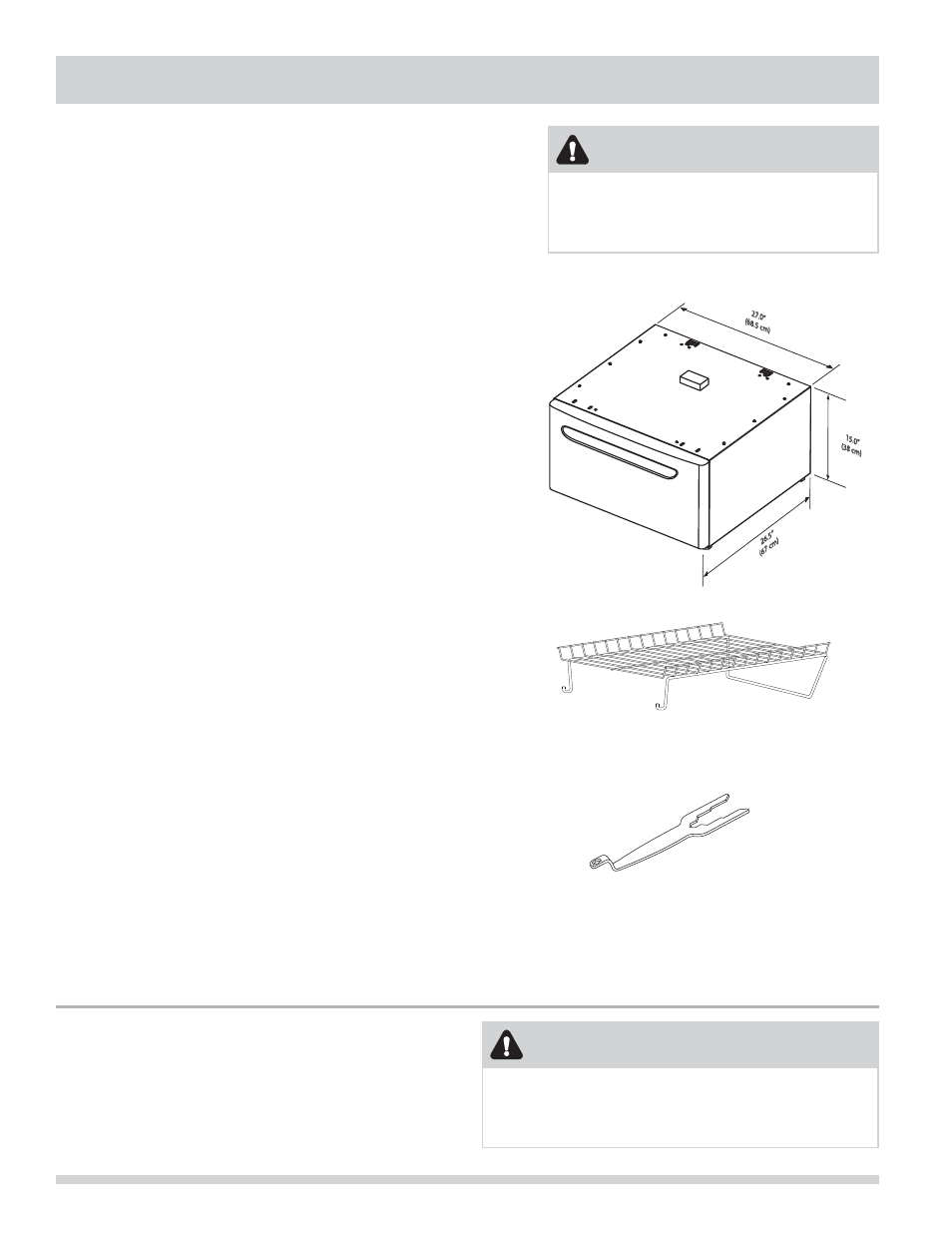 Accessories, Caution, Warning | Replacement parts | FRIGIDAIRE FAQG7001LW User Manual | Page 22 / 68