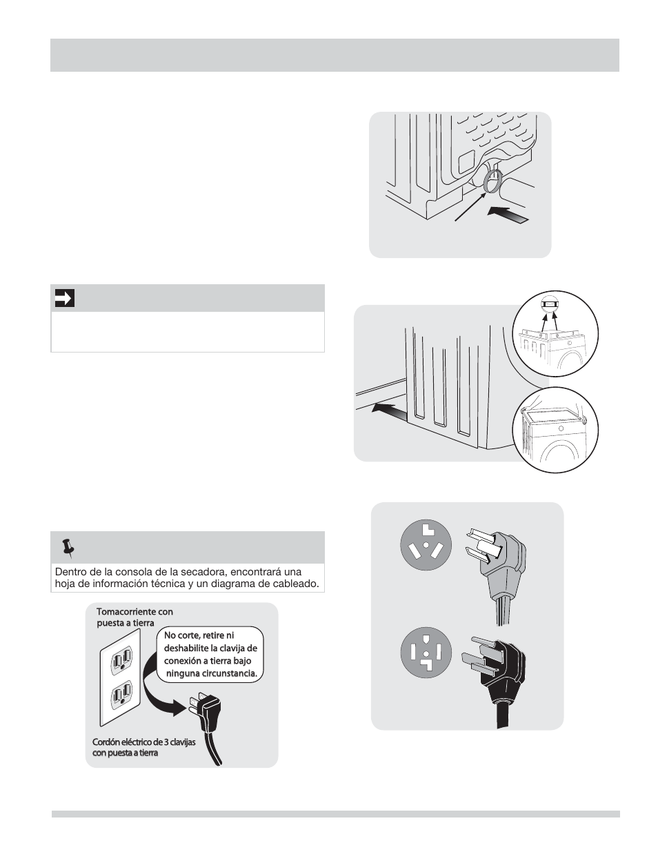 Instrucciones de instalación, Instalación general, Nota | Importante | FRIGIDAIRE FAQG7001LW User Manual | Page 61 / 68