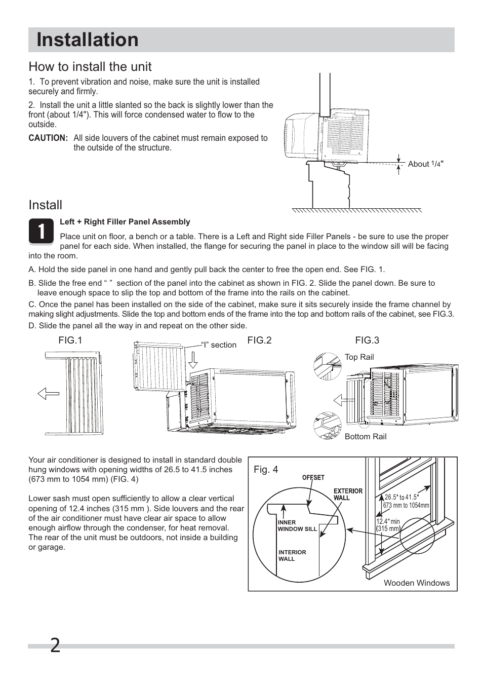 2installation, How to install the unit, Install | How to install | FRIGIDAIRE FRA064VU1 User Manual | Page 2 / 5