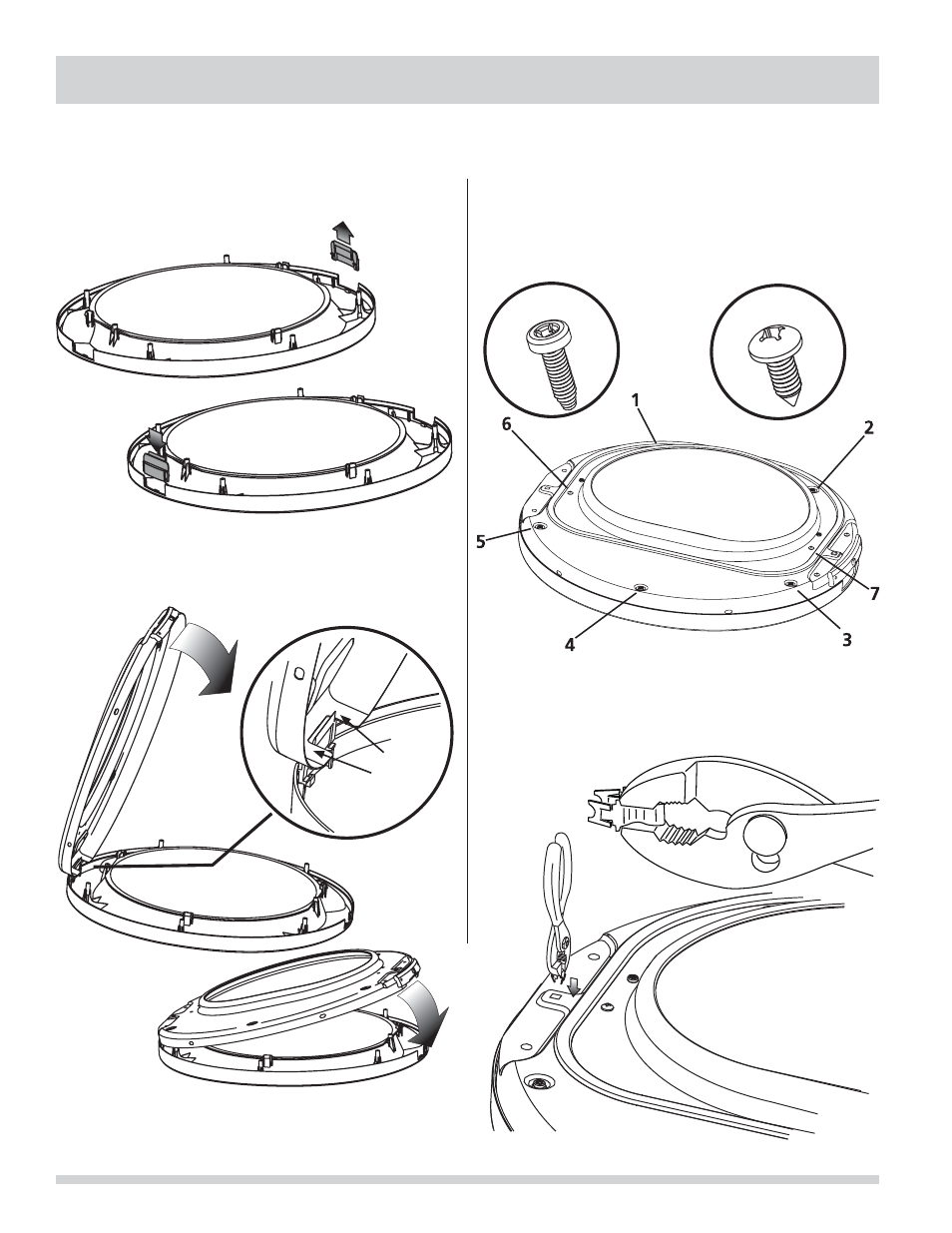 Inversión de la puerta, Reensamblaje de la puerta | FRIGIDAIRE FAQE7001LW User Manual | Page 42 / 48