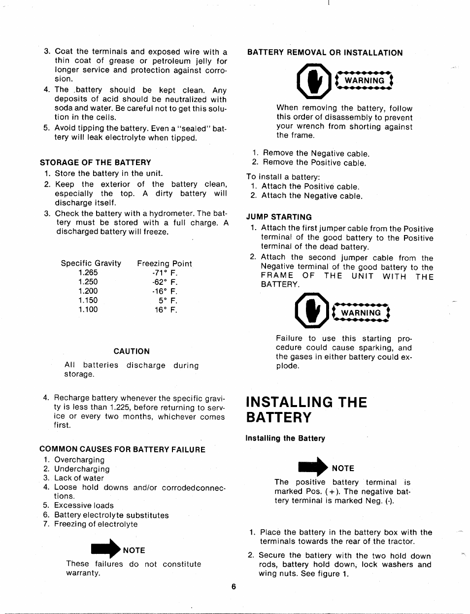 Installing the battery | Bolens 140-830A User Manual | Page 6 / 38