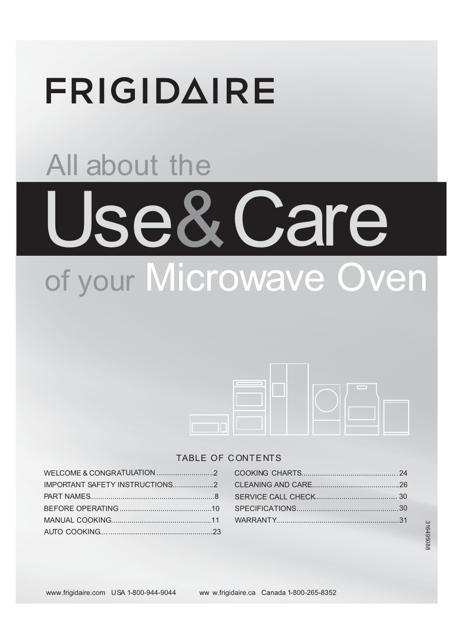 FRIGIDAIRE FFMV154CLS User Manual | 31 pages