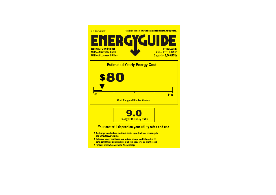 FRIGIDAIRE FFTH0822Q1 User Manual | 1 page