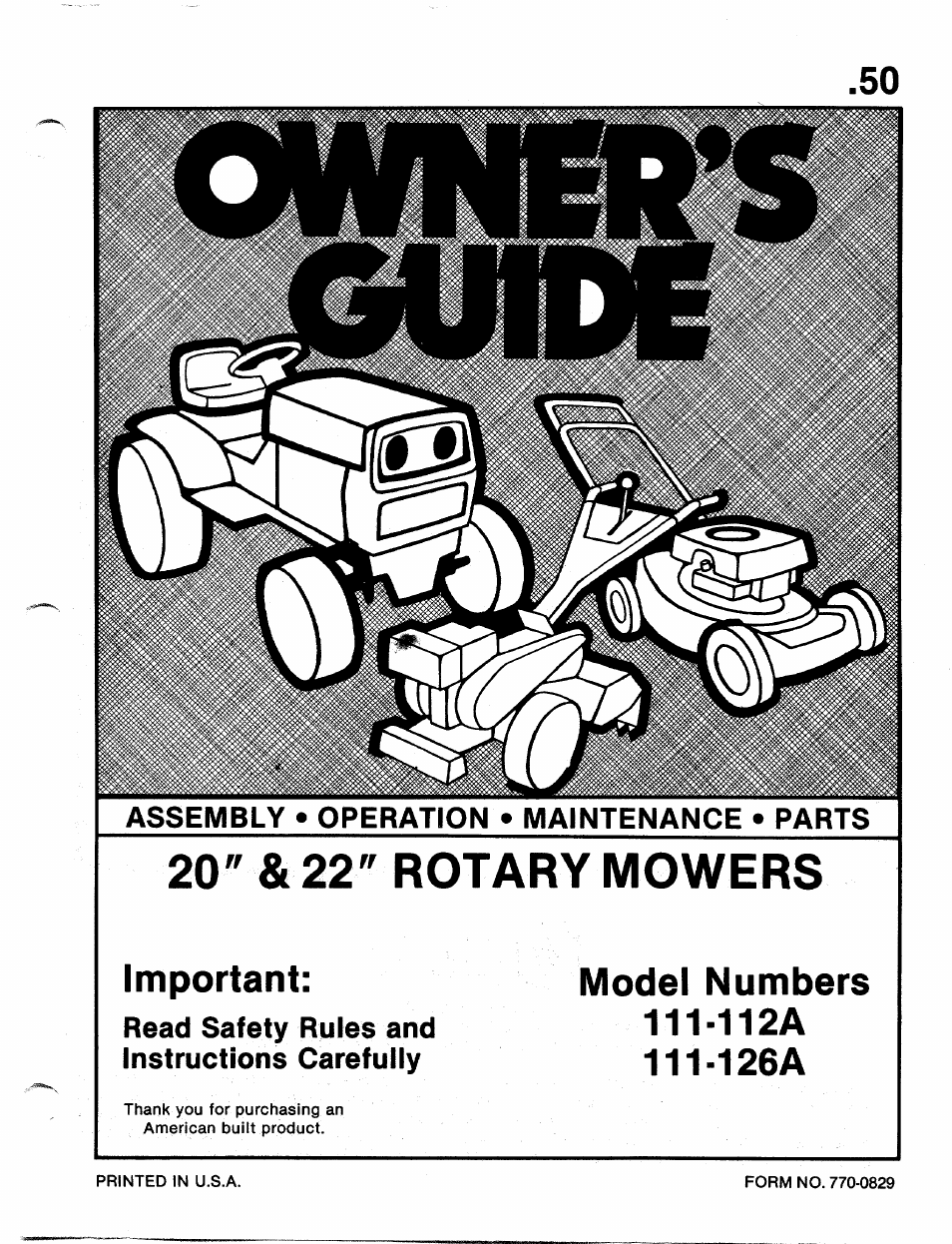 Bolens 111-126A User Manual | 14 pages