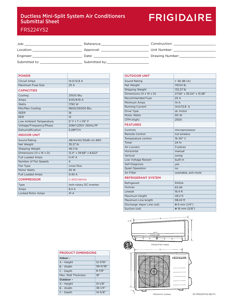 FRIGIDAIRE FRS224YS2 User Manual | Page 4 / 4