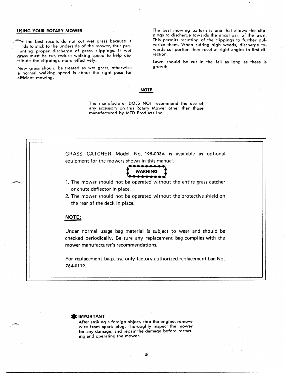 Bolens 115-020A User Manual | Page 5 / 8