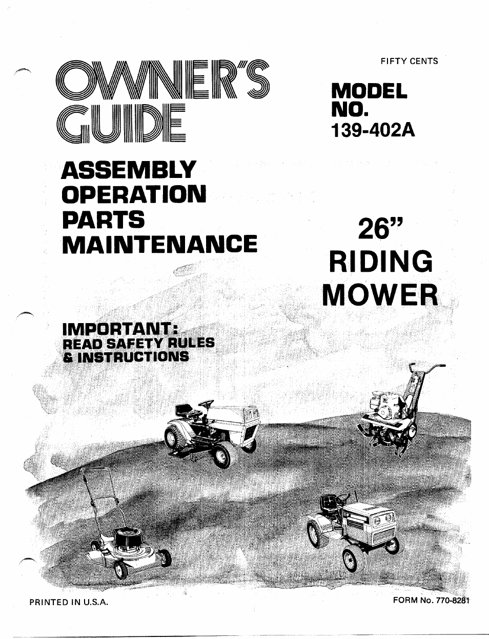Bolens 139-402A User Manual | 26 pages