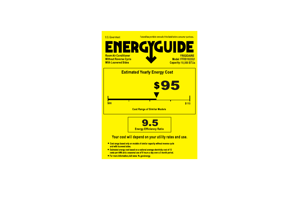 FRIGIDAIRE FFRS1022Q1 User Manual | 1 page