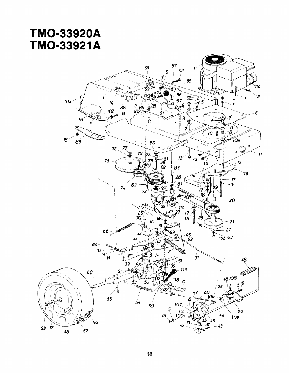 Bolens TMO-33920A User Manual | Page 32 / 39