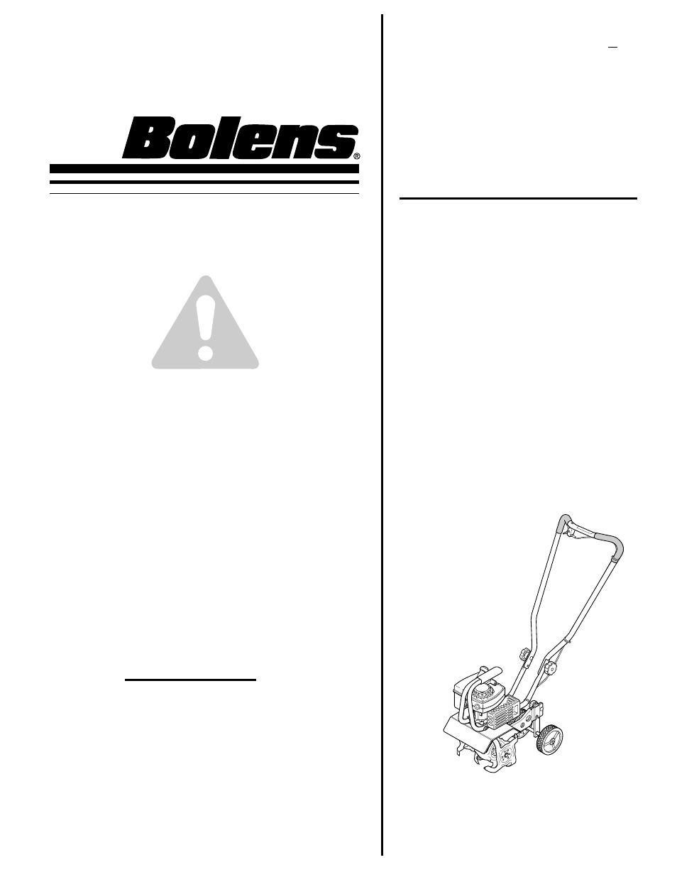 Bolens 12207 User Manual | 20 pages