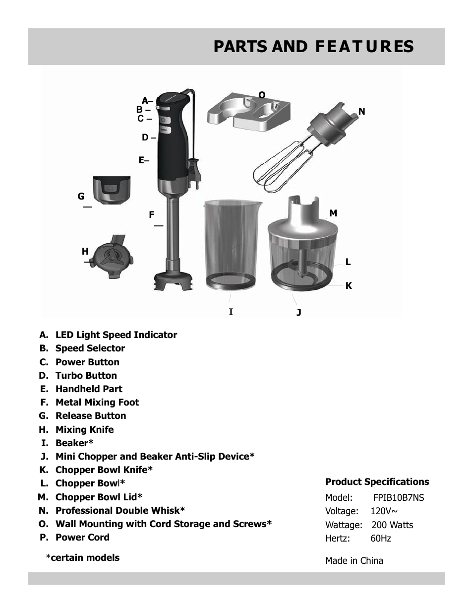 FRIGIDAIRE FPIB10B7NS User Manual | Page 3 / 24