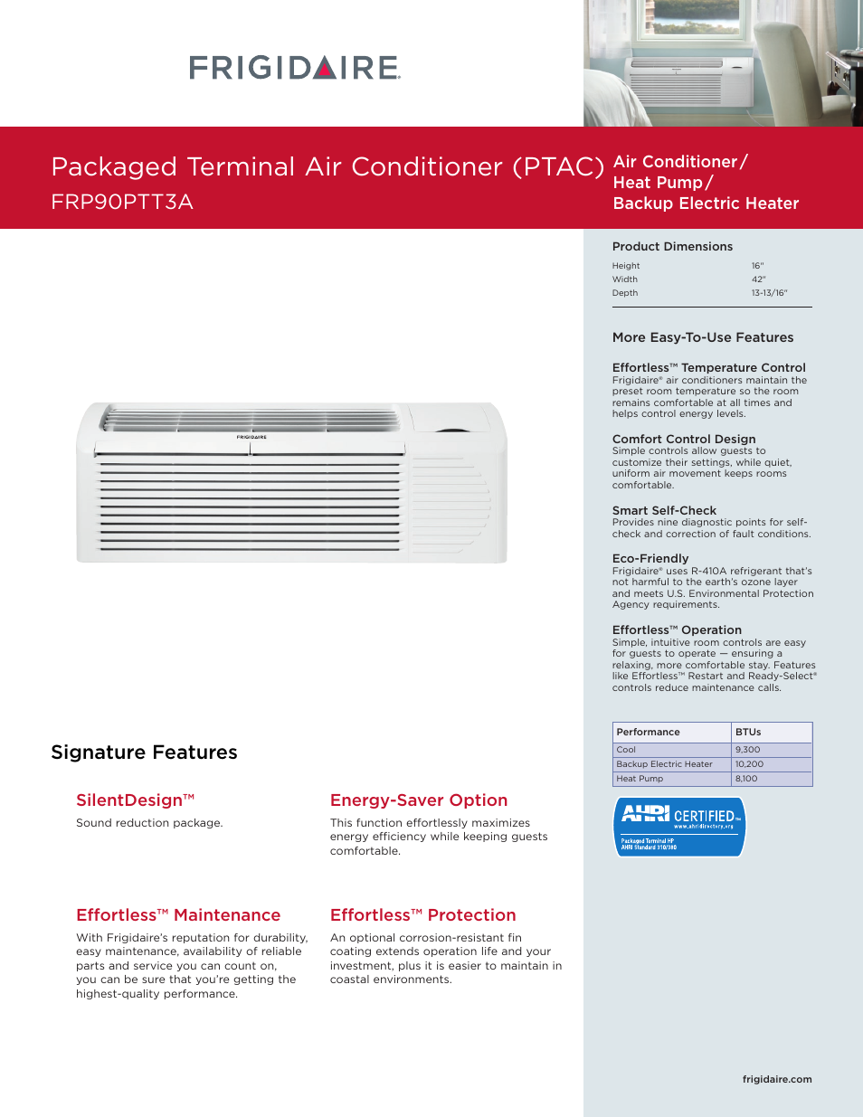 FRIGIDAIRE FRP90PTT3A User Manual | 3 pages
