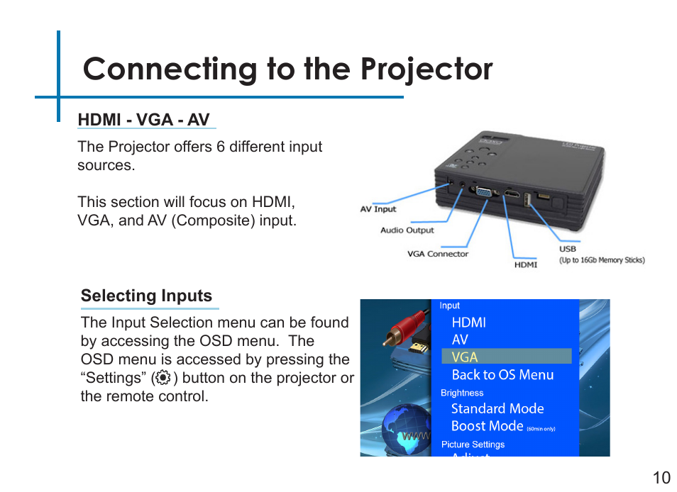 Connecting to the projector | AAXA Technologies LED Android User Manual | Page 15 / 56