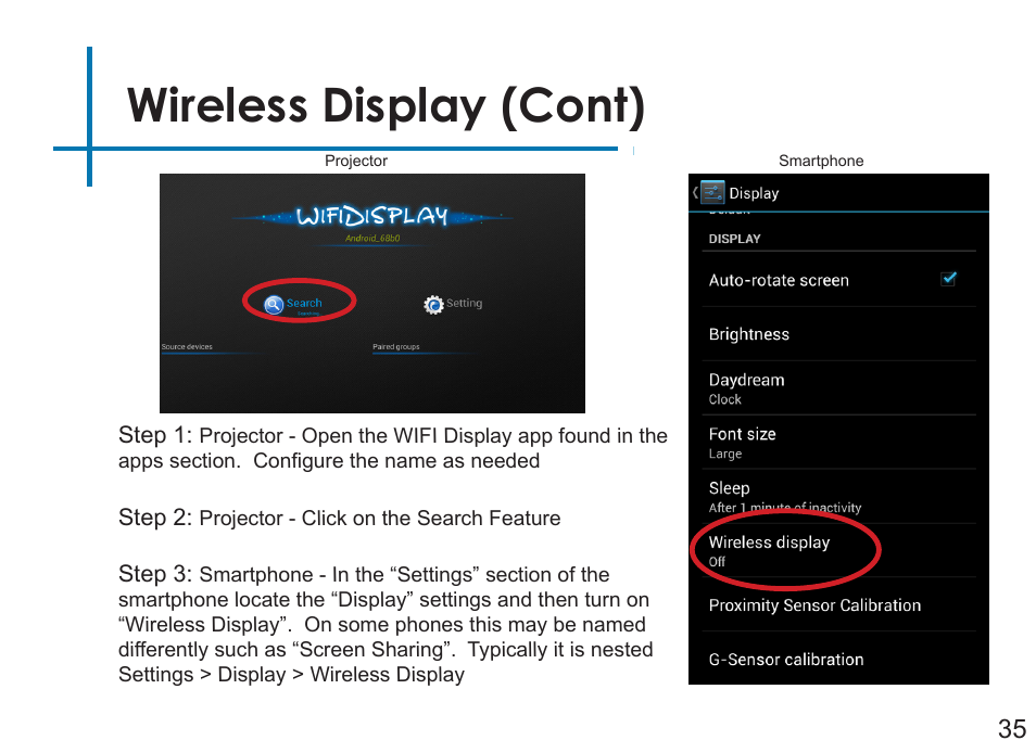 Wireless display (cont) | AAXA Technologies LED Android User Manual | Page 40 / 56