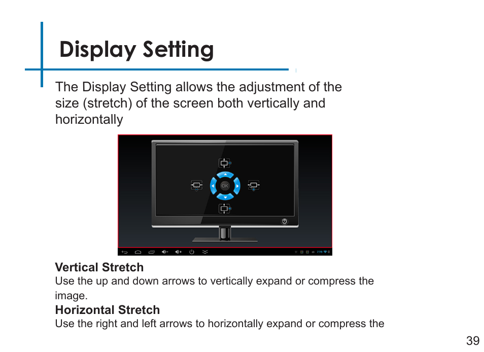 Display setting | AAXA Technologies LED Android User Manual | Page 44 / 56